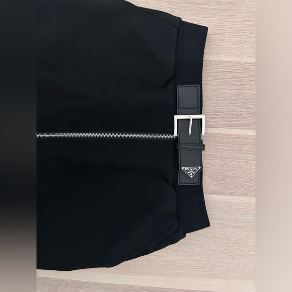Black Prada Zip Up Midi Skirt - Picture 2 of 5